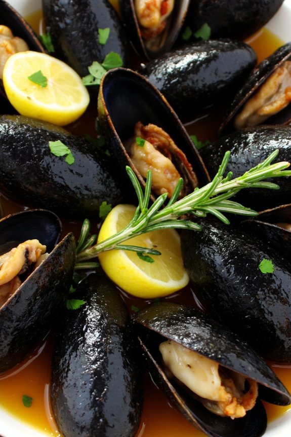 mussels flavored with rosemary