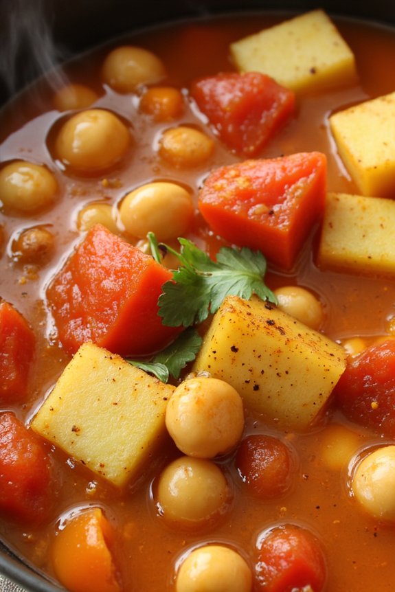 nutritious jicama chickpea stew