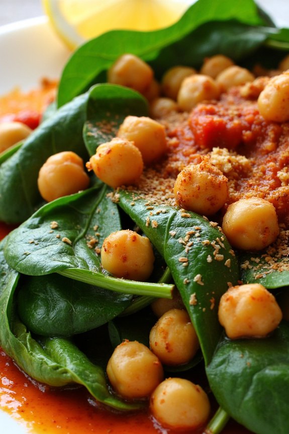 nutritious spanish spinach chickpeas