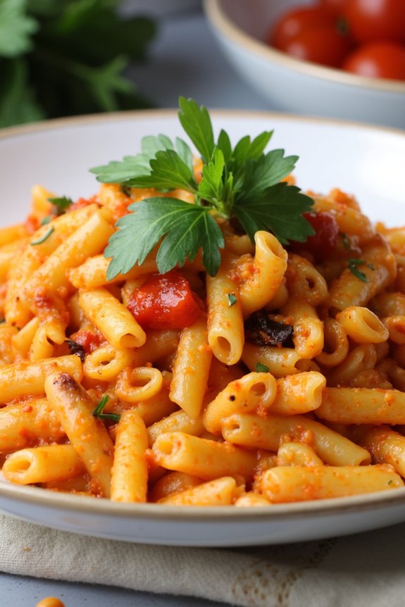 orzo with romesco sauce