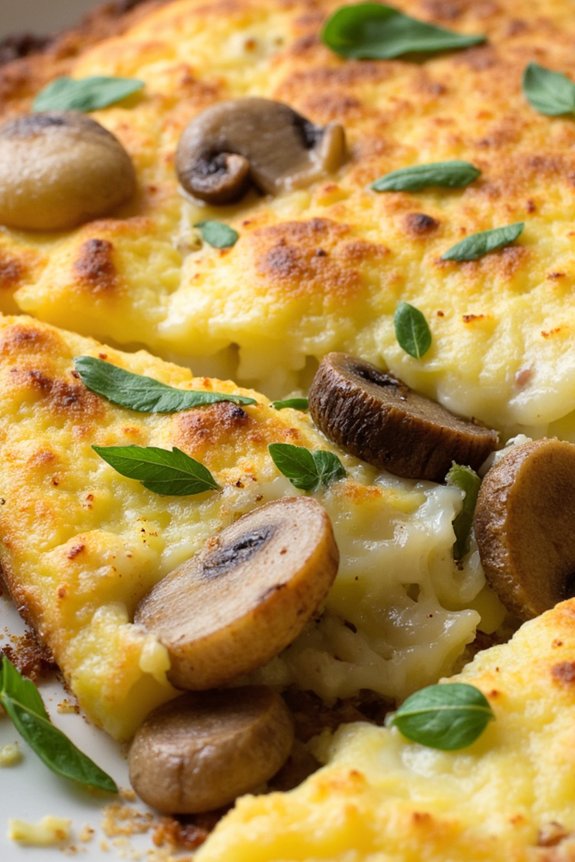 oven baked mushroom herb omelette