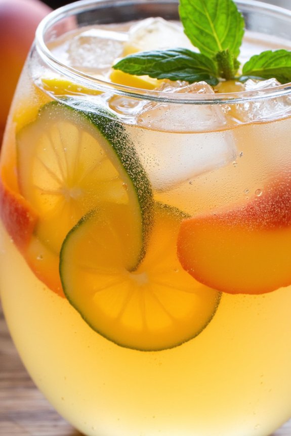 peachy mint fizz sangria