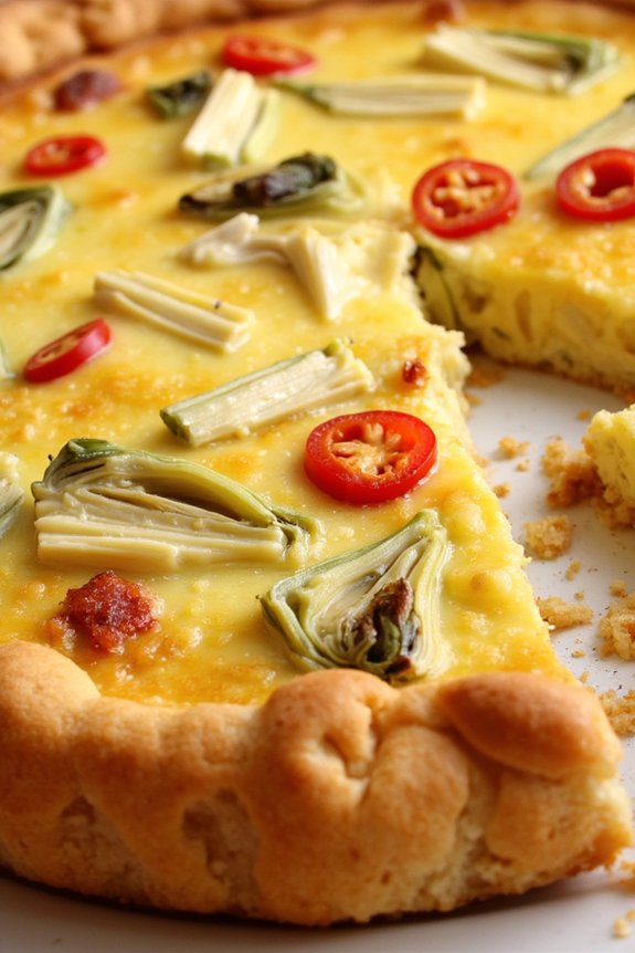 piquillo pepper artichoke quiche