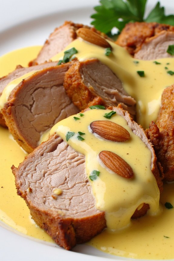 pork loin with saffron cream