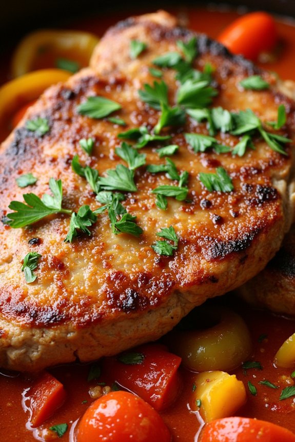 rioja infused succulent pork chops
