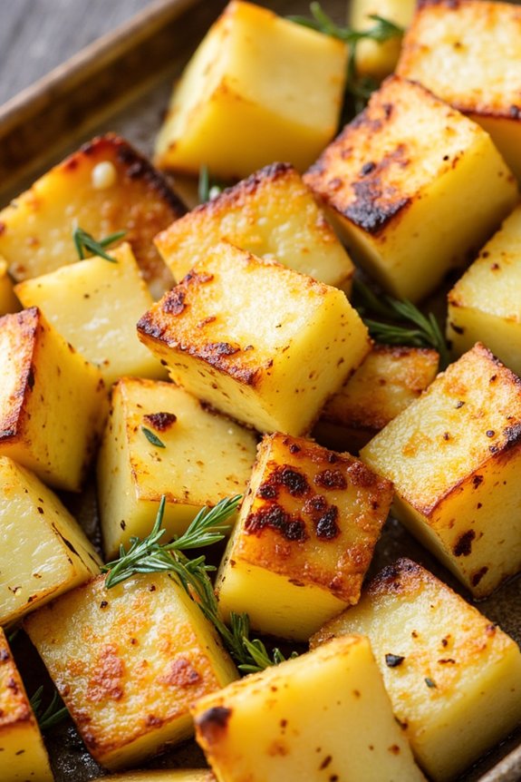 roasted jicama with garlic