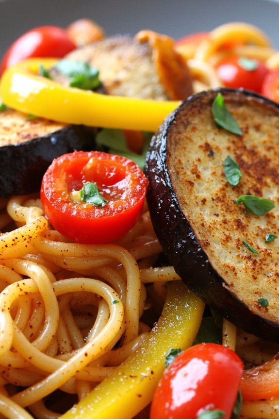 roasted vegetable vermicelli dish