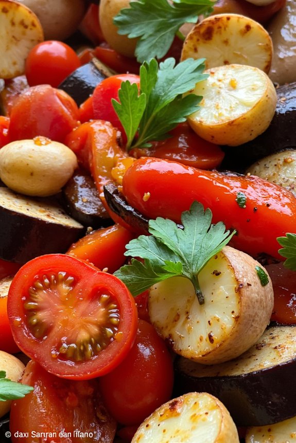 roasted vegetables with olive oil
