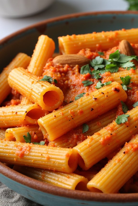 romesco sauce with rigatoni