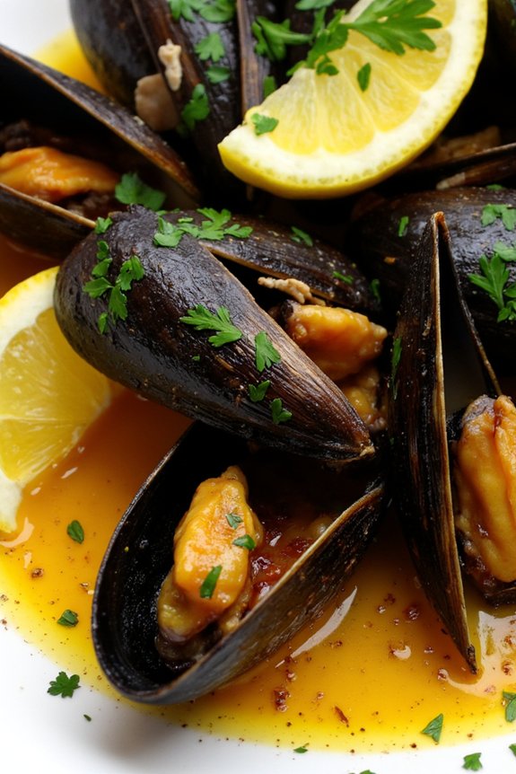saffron garlic mussels recipe