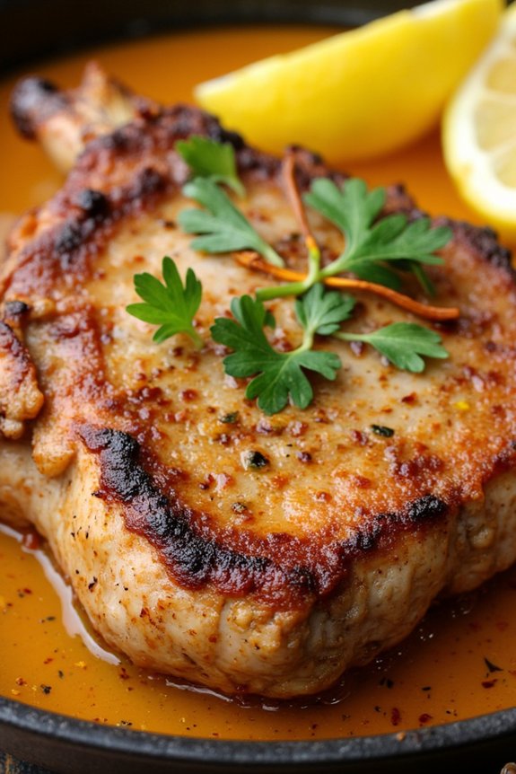 saffron infused savory pork chops