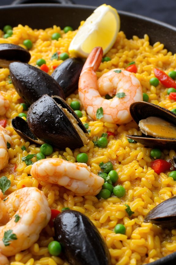 saffron infused seafood paella recipe