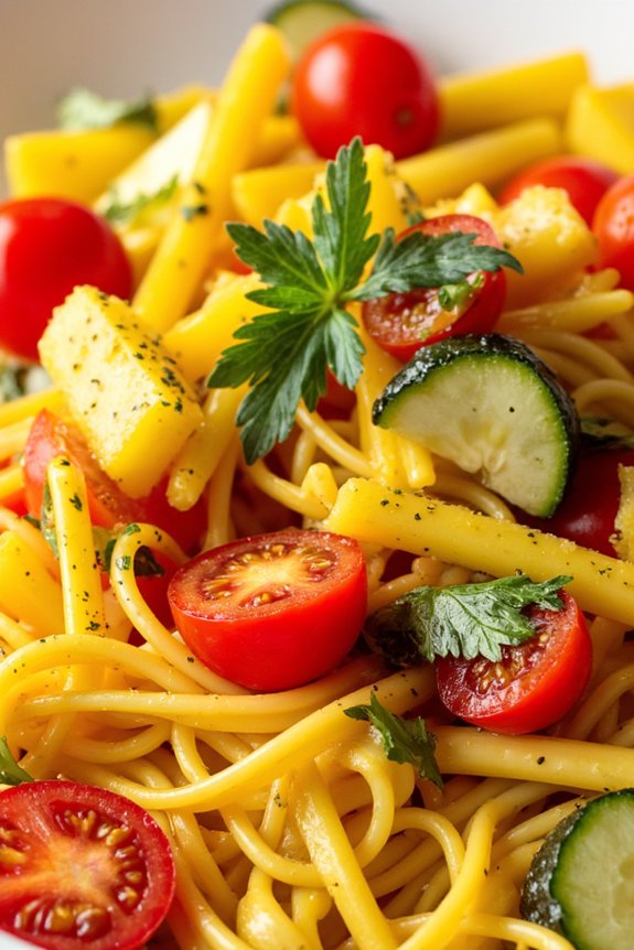 saffron infused vegetable vermicelli dish