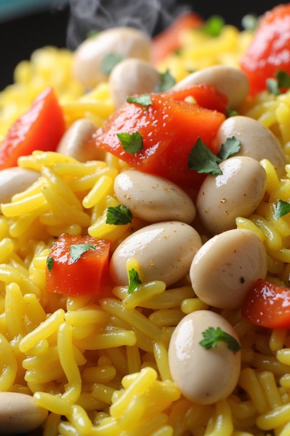 saffron rice with white beans