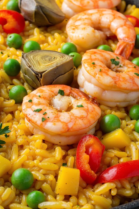 saffron shrimp paella recipe