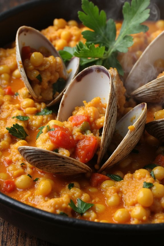 sailor style clams with sauce