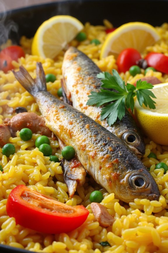 sardine infused traditional paella