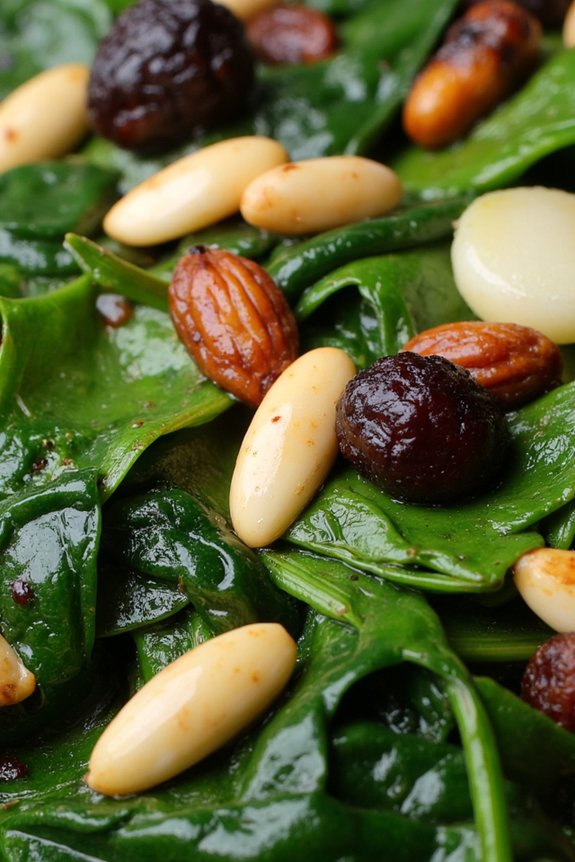 saut ed spinach with raisins