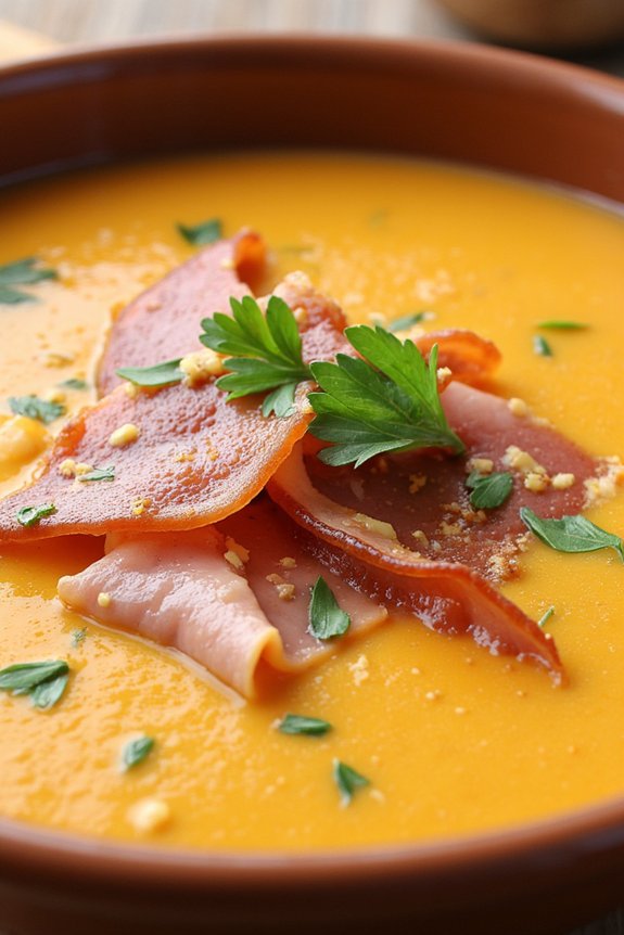 savory almond ham soup