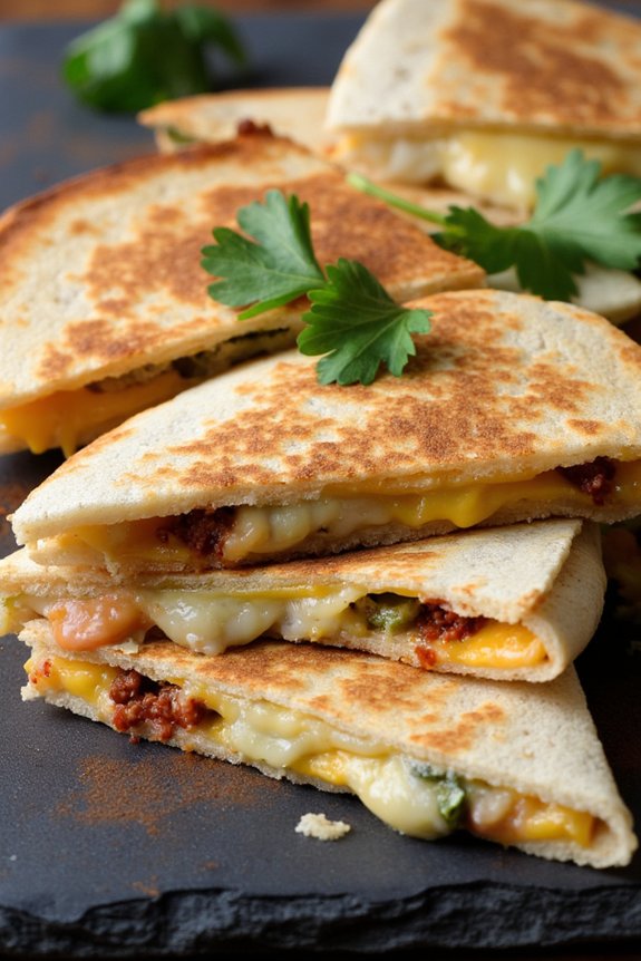 savory artichoke chorizo quesadillas