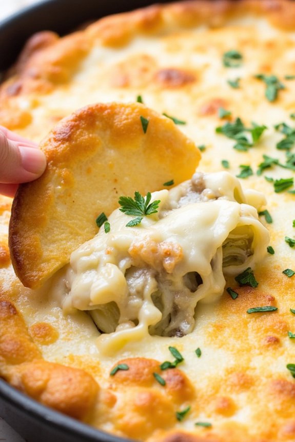 savory artichoke onion dip