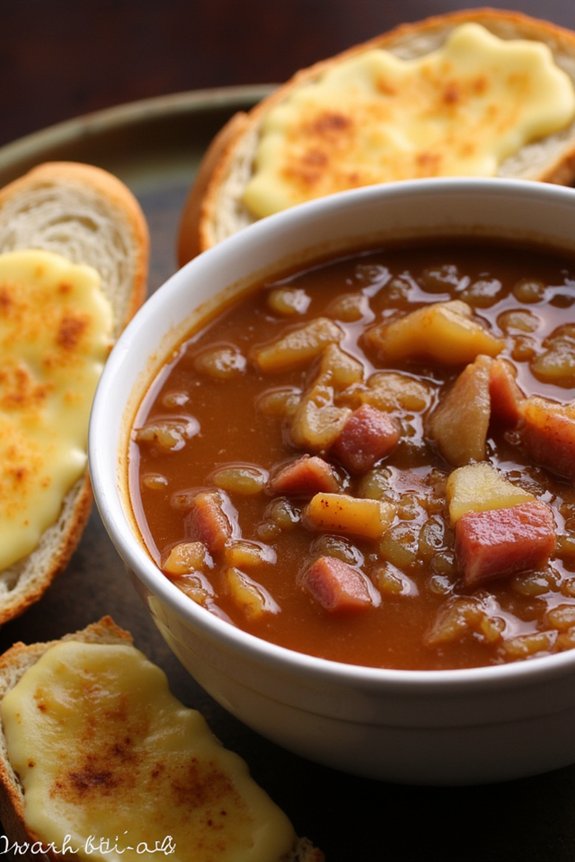 savory ham and onion soup