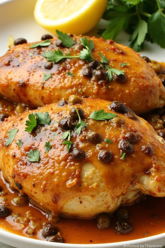 savory lemon anchovy chicken