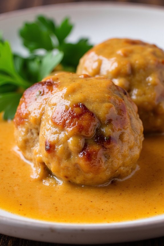 savory meatballs in almond sauce
