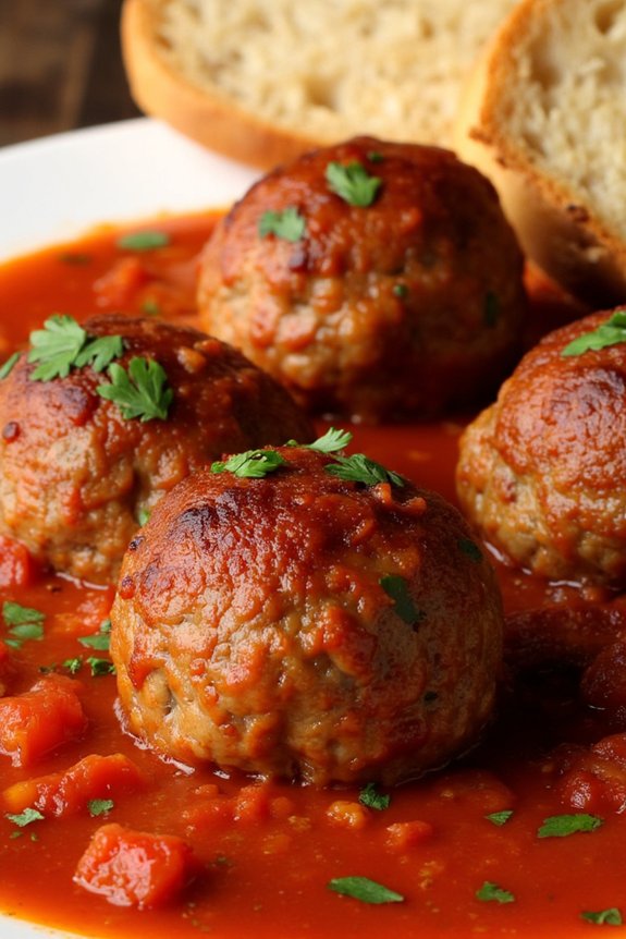 savory meatballs in sauce