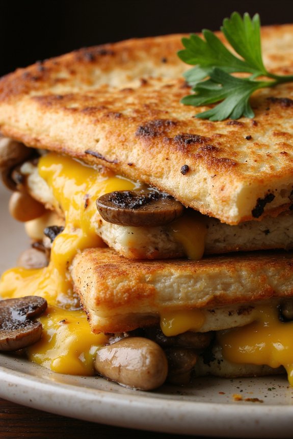 savory mushroom sherry quesadilla