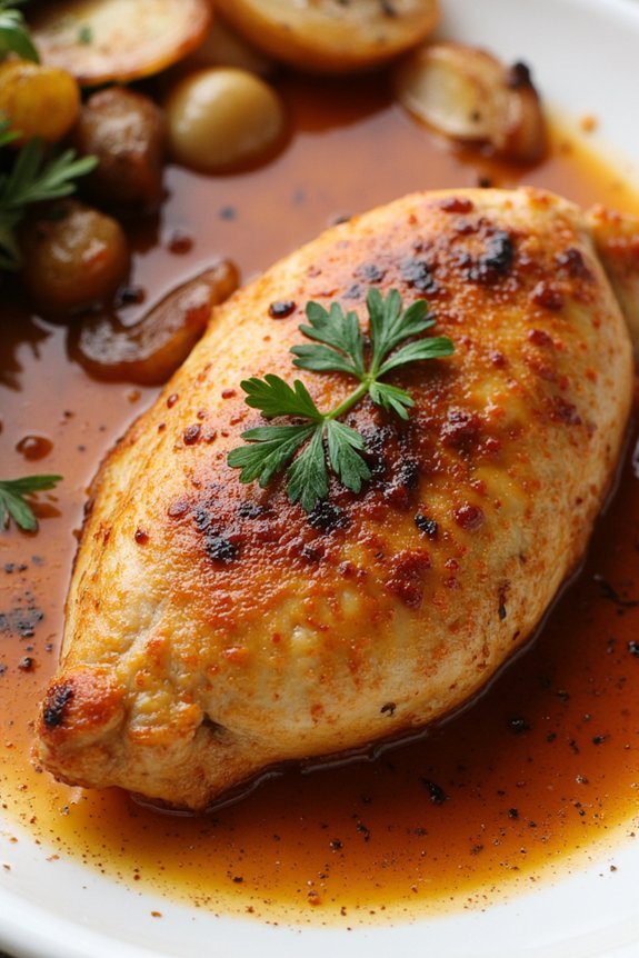 savory sherry infused chicken dish