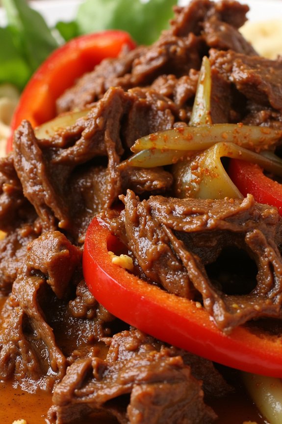 savory shredded beef dish