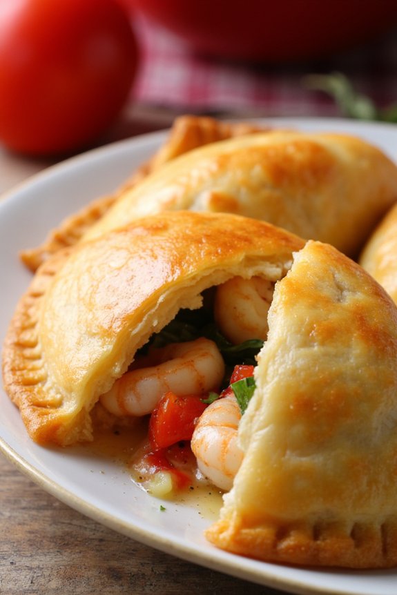 savory shrimp filled pastries