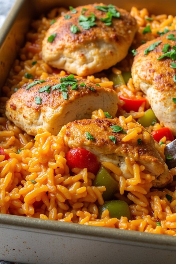 savory spanish chicken casserole