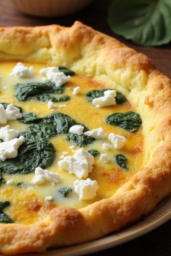 savory spinach feta omelette