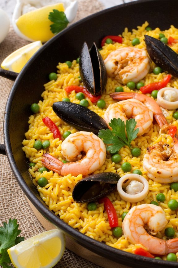 seafood filled saffron rice