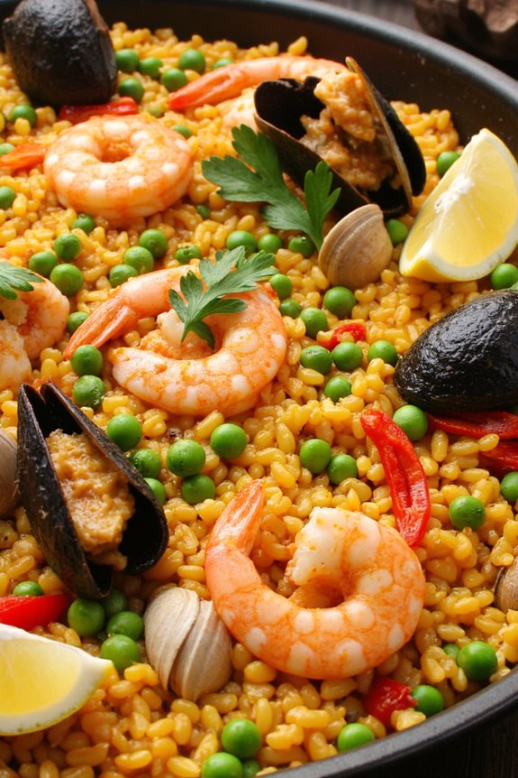 seafood infused hominy paella delight