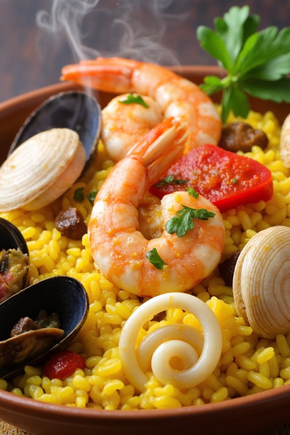 seafood infused spanish rice dish