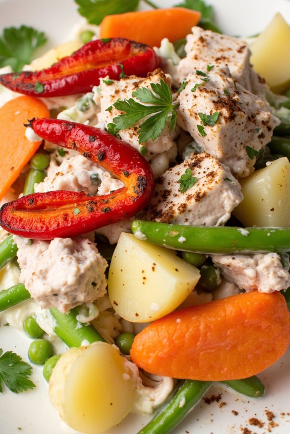 seasonal vegetable potato salad