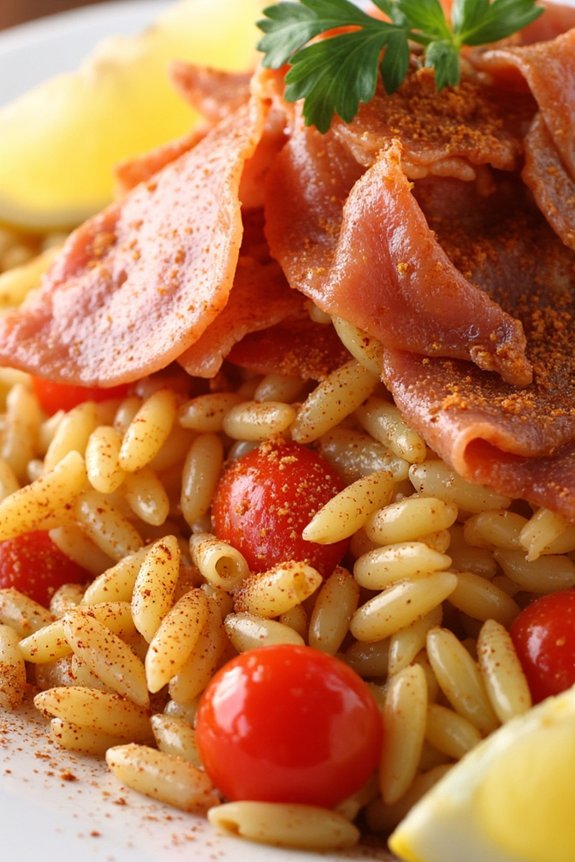 serrano ham orzo delight