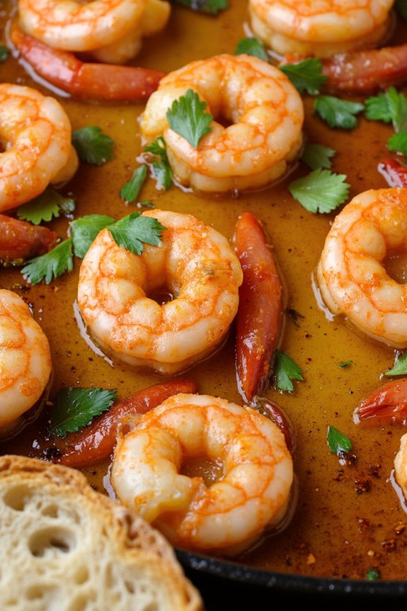 sizzling shrimp in garlic