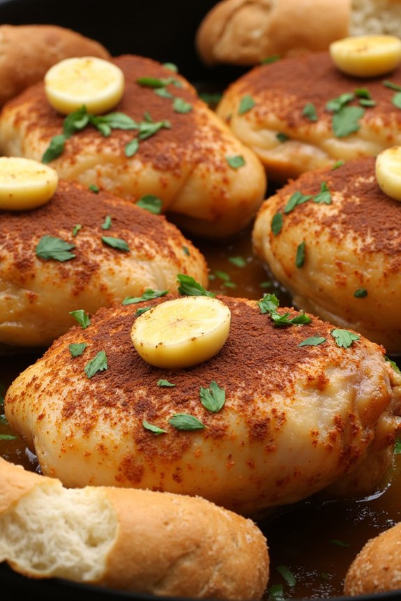 slow cooked flavorful garlic chicken