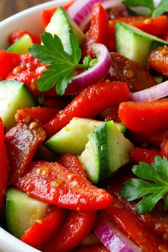 smoky fire roasted pepper salad