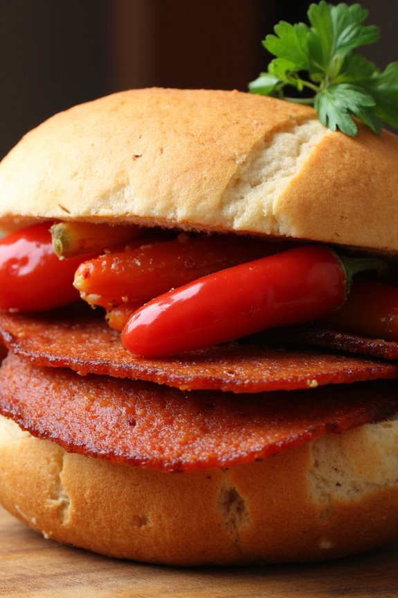 spanish chorizo and piquillo sandwich