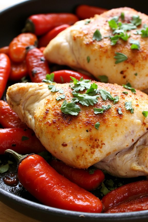 spanish inspired roasted chicken thighs