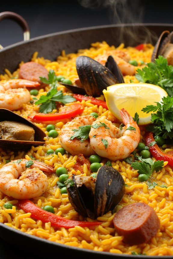 spanish paella with jasmine rice