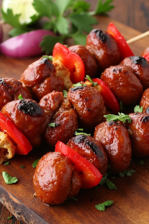 spicy grilled chorizo skewers