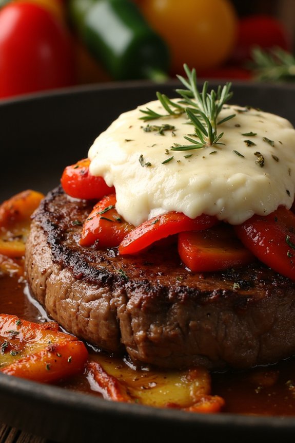 steak manchego roasted peppers