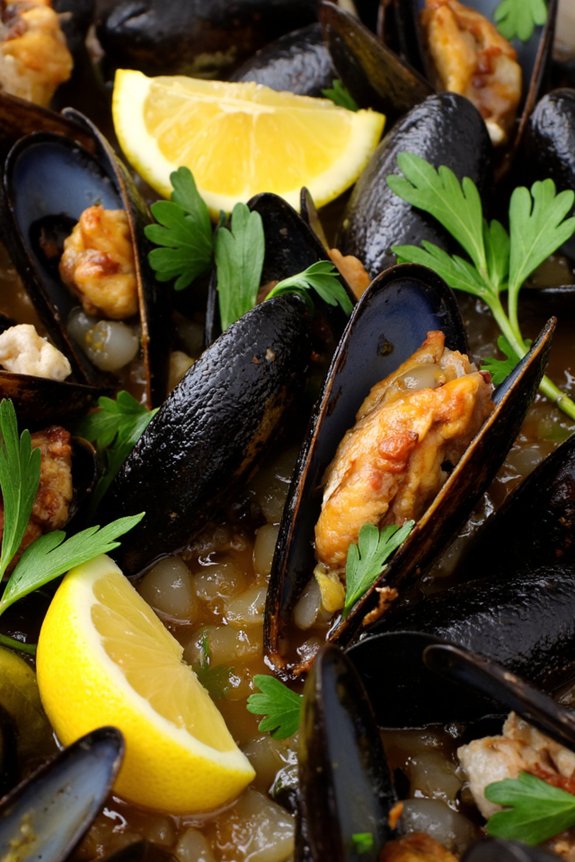 steamed mussels in broth
