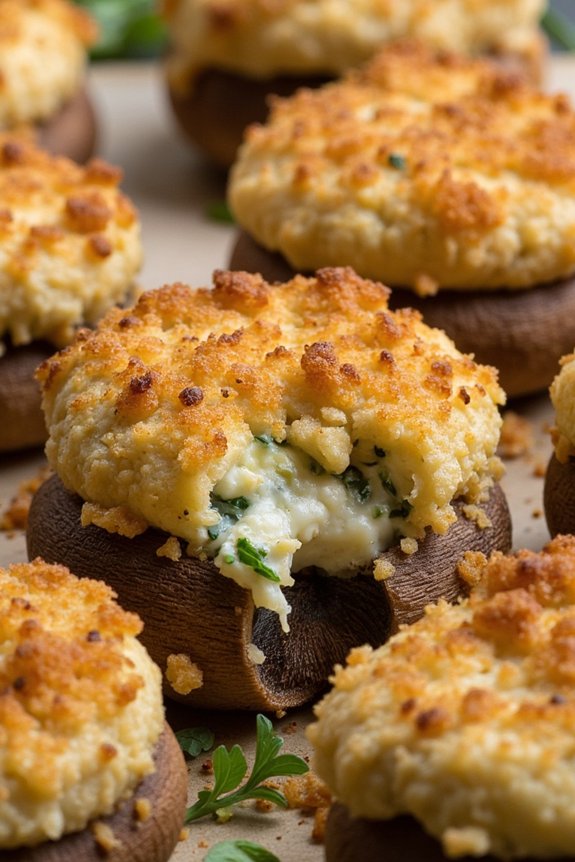 stuffed mushrooms with artichokes